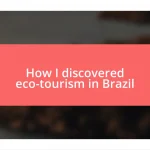 How I discovered eco-tourism in Brazil