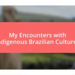 My Encounters with Indigenous Brazilian Cultures