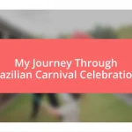 My Journey Through Brazilian Carnival Celebrations