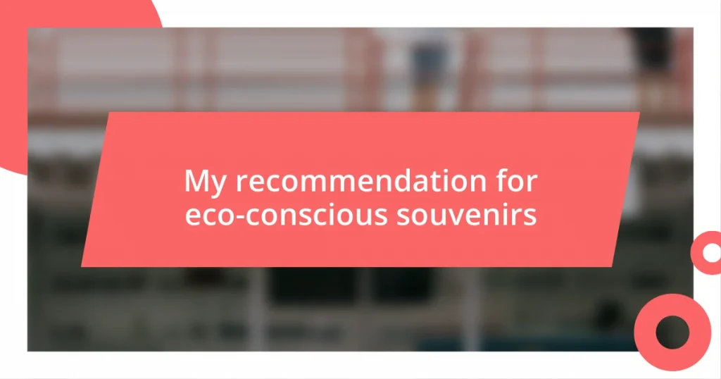 My recommendation for eco-conscious souvenirs