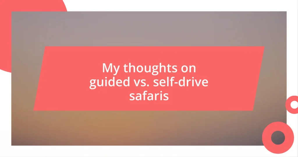 My thoughts on guided vs. self-drive safaris